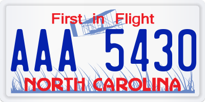 NC license plate AAA5430
