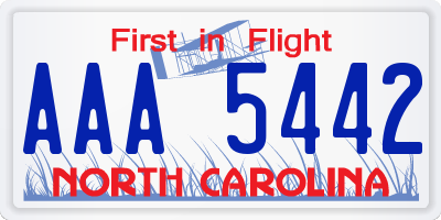NC license plate AAA5442