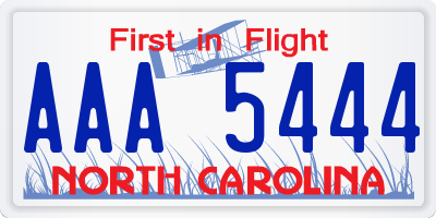 NC license plate AAA5444