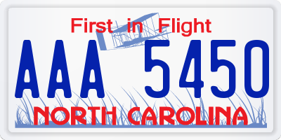 NC license plate AAA5450