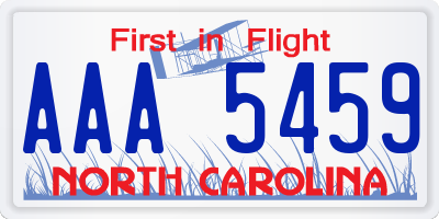 NC license plate AAA5459