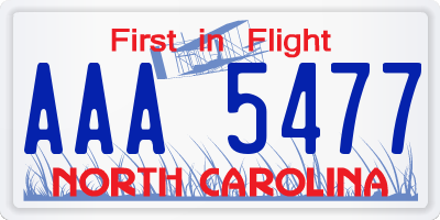 NC license plate AAA5477