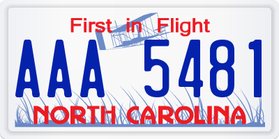 NC license plate AAA5481