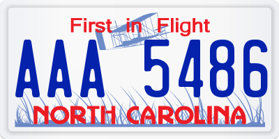 NC license plate AAA5486
