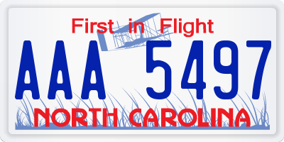 NC license plate AAA5497
