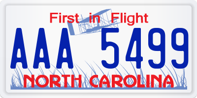 NC license plate AAA5499
