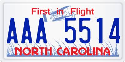 NC license plate AAA5514