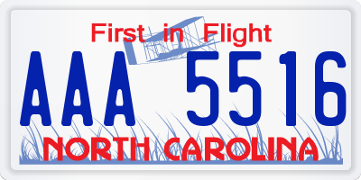 NC license plate AAA5516