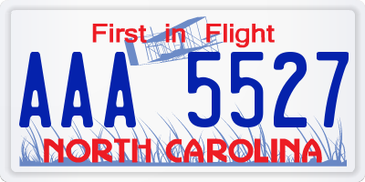 NC license plate AAA5527