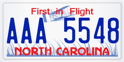 NC license plate AAA5548