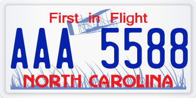 NC license plate AAA5588