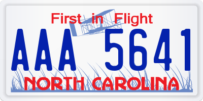 NC license plate AAA5641