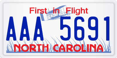 NC license plate AAA5691