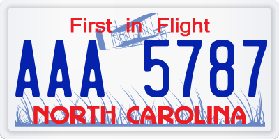 NC license plate AAA5787