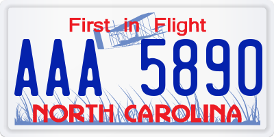 NC license plate AAA5890