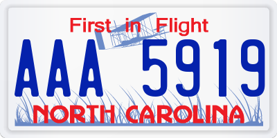 NC license plate AAA5919