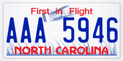 NC license plate AAA5946