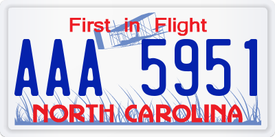 NC license plate AAA5951