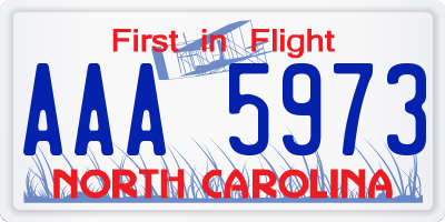 NC license plate AAA5973