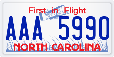 NC license plate AAA5990