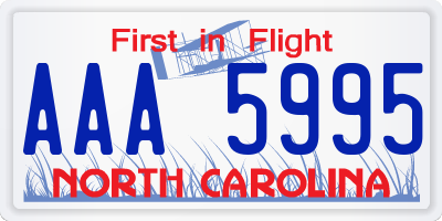 NC license plate AAA5995