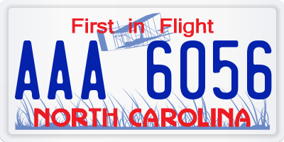 NC license plate AAA6056
