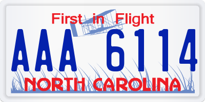 NC license plate AAA6114