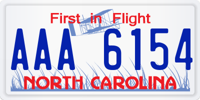 NC license plate AAA6154
