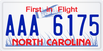 NC license plate AAA6175