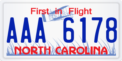 NC license plate AAA6178