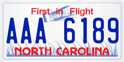 NC license plate AAA6189
