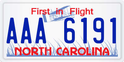 NC license plate AAA6191