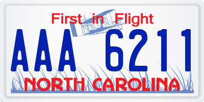 NC license plate AAA6211