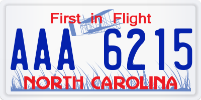 NC license plate AAA6215