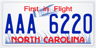 NC license plate AAA6220