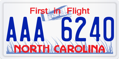 NC license plate AAA6240