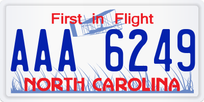 NC license plate AAA6249