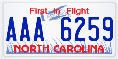 NC license plate AAA6259