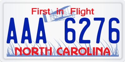 NC license plate AAA6276