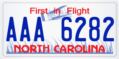 NC license plate AAA6282