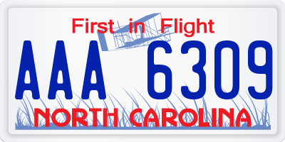 NC license plate AAA6309
