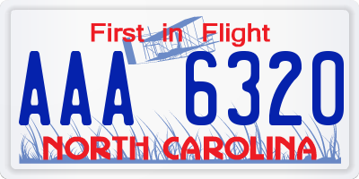 NC license plate AAA6320