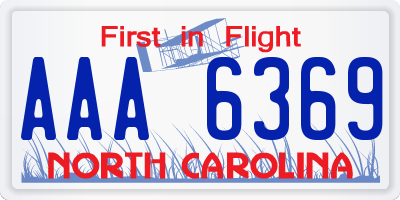 NC license plate AAA6369