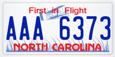 NC license plate AAA6373