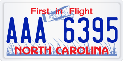 NC license plate AAA6395