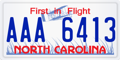 NC license plate AAA6413