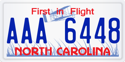 NC license plate AAA6448