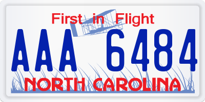 NC license plate AAA6484