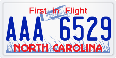 NC license plate AAA6529