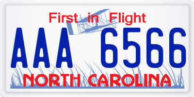 NC license plate AAA6566